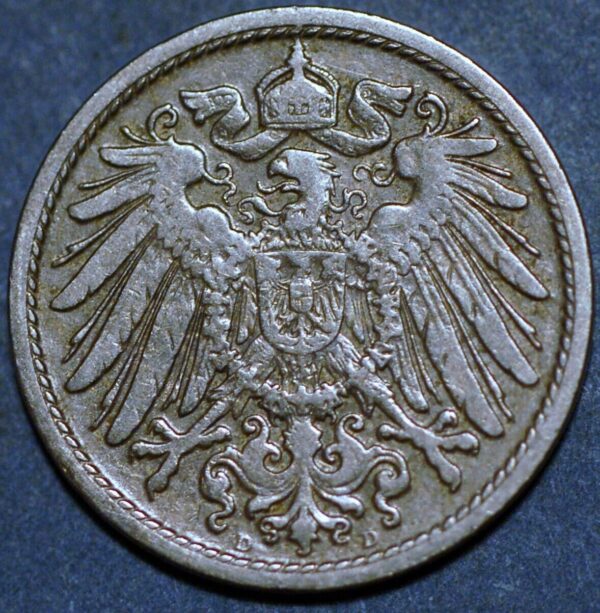 Germany Empire 10 Pfennig 1900 D Wilhelm II KM# 12 - Image 2