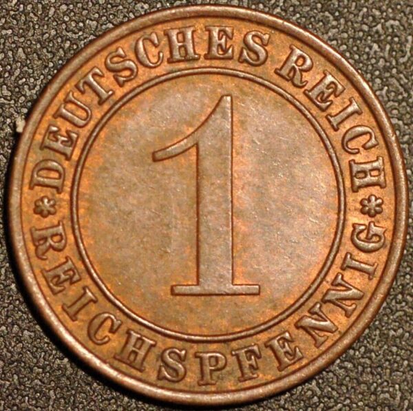 Germany Weimar Republic 1 Reichspfennig 1929 A KM# 37 - Image 2