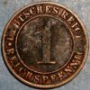 Germany Weimar Republic 1 Reichspfennig 1925 E KM# 37 - Image 2