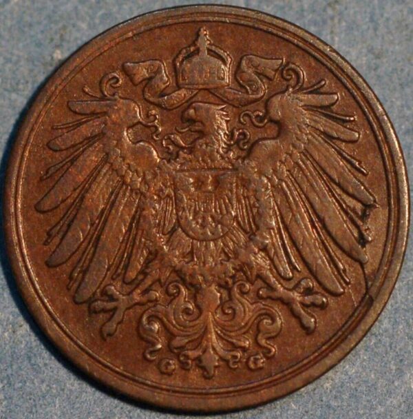 Germany 1 Pfennig 1905 G Wilhelm II KM# 10 - Image 2