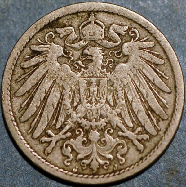 Germany Empire 10 Pfennig 1900 J Wilhelm II KM# 12 - Image 2