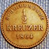 German States Wurtemberg 1/2 Kreuzer 1864