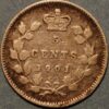 Canada 5 Cents 1901 Victoria Queen silver KM#2