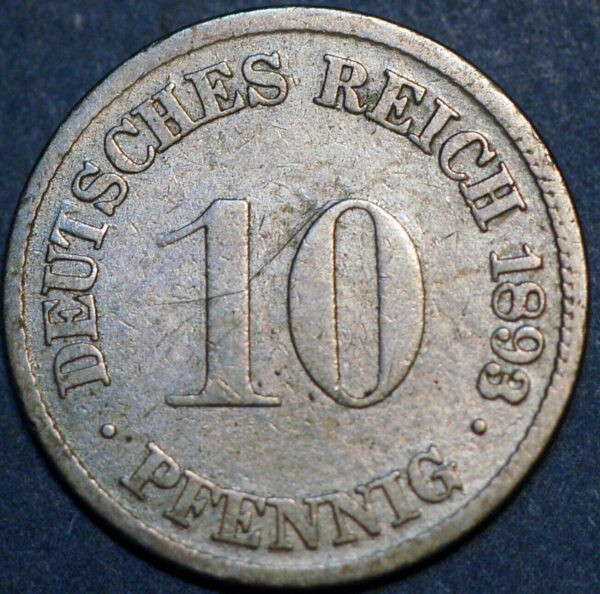 Germany Empire 10 Pfennig 1893 G Wilhelm II KM# 12