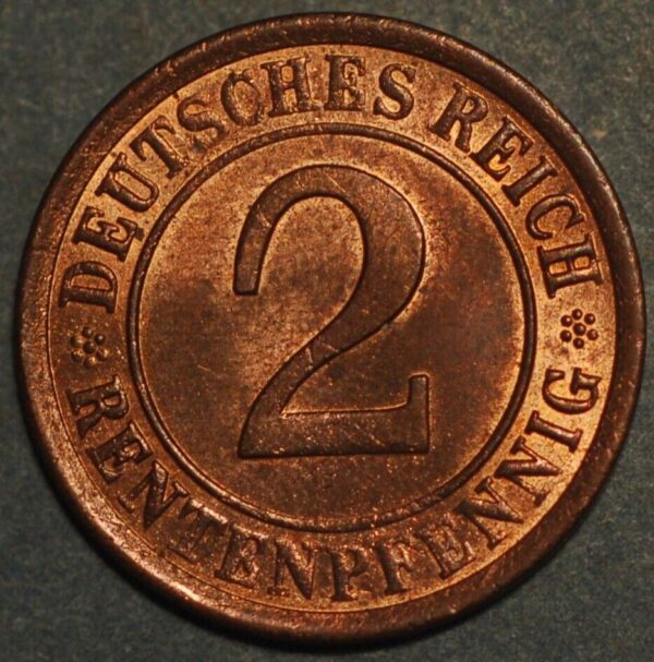 Germany Weimar Republic 2 Reichspfennig 1924 A KM# 38