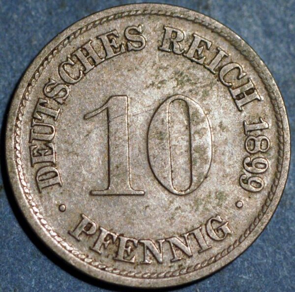 Germany Empire 10 Pfennig 1899 D Wilhelm II KM# 12