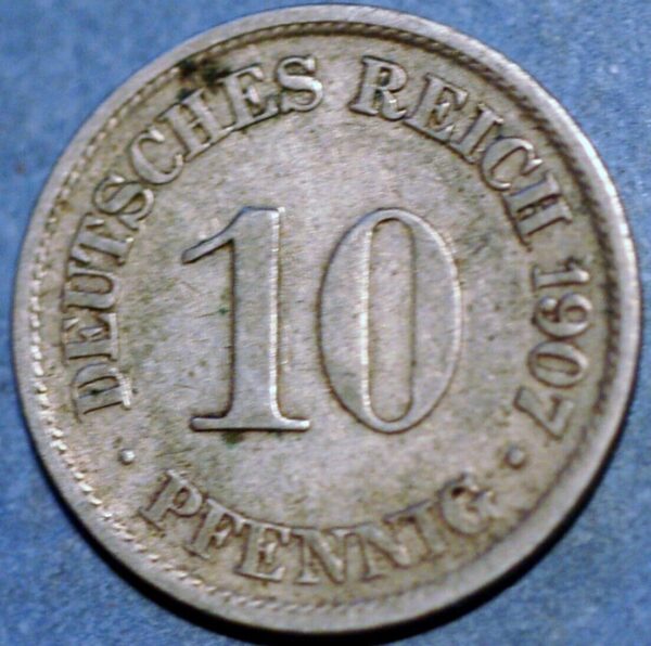 Germany Empire 10 Pfennig 1907 A Wilhelm II KM# 12