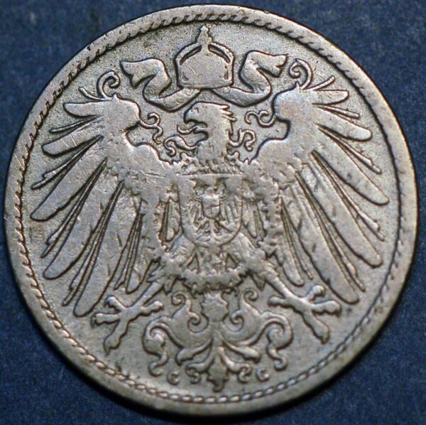 Germany Empire 10 Pfennig 1893 G Wilhelm II KM# 12 - Image 2