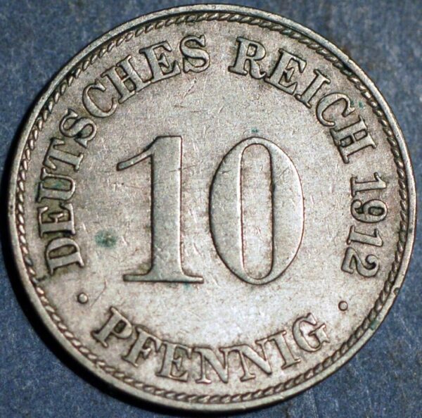 Germany Empire 10 Pfennig 1912 D Wilhelm II KM# 12 - Image 2