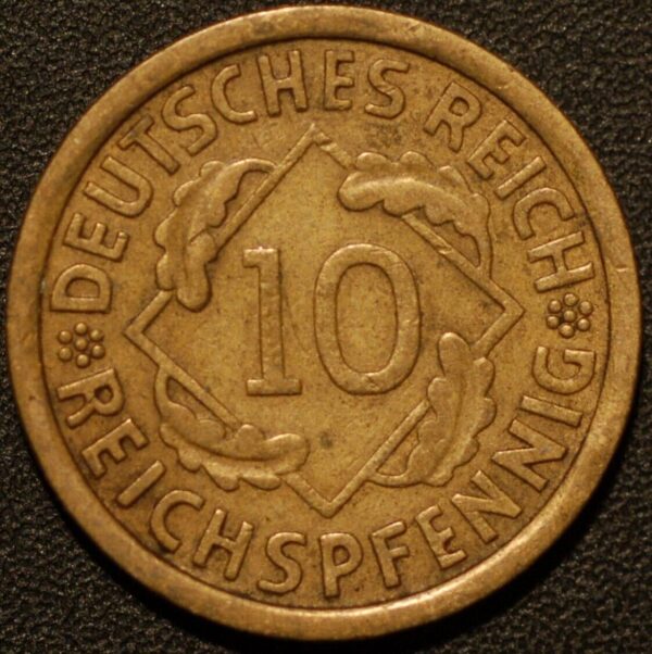 Germany Weimar Republic 10 Reichspfennig 1930 J KM# 40