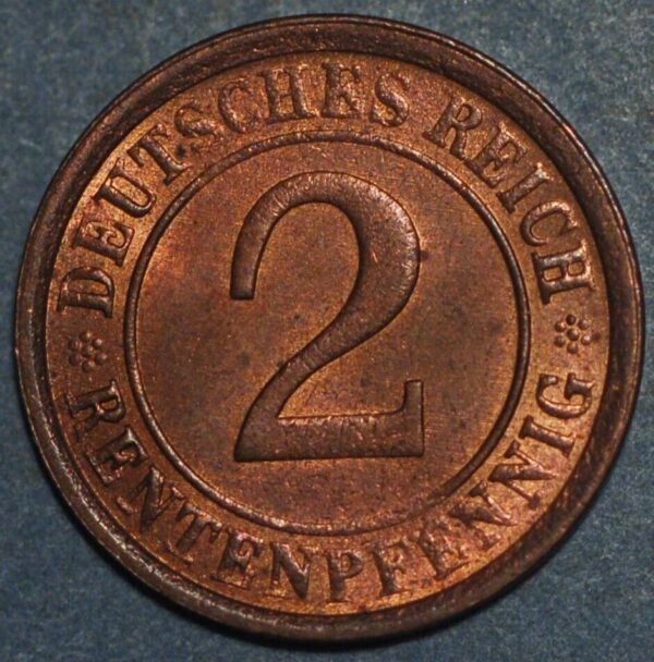 Germany Weimar Republic 2 Reichspfennig 1924 A KM# 38