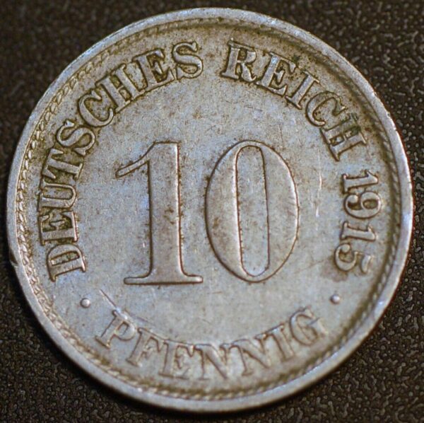 Germany Empire 10 Pfennig 1915 F Wilhelm II KM# 12