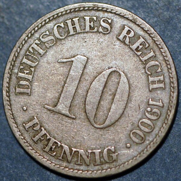 Germany Empire 10 Pfennig 1900 G Wilhelm II KM# 12