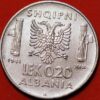 0.20 Lek 1941 Vittorio Emanuele III Italian Occupation Albania