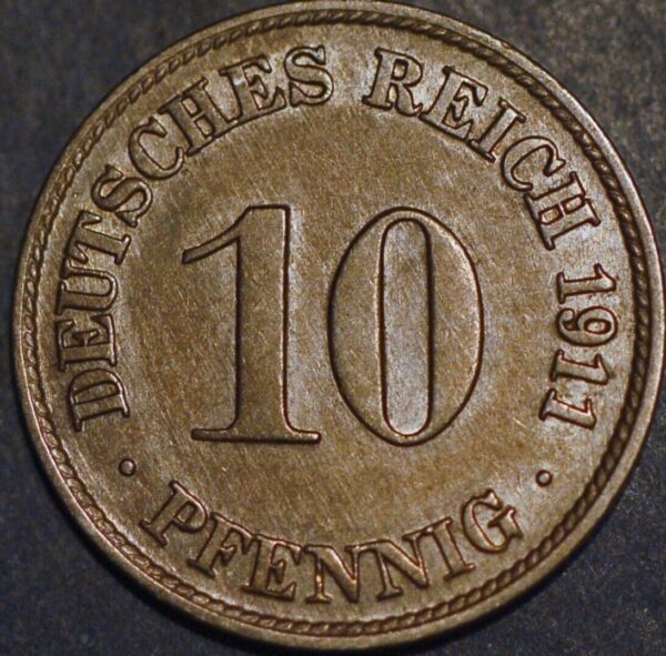 Germany Empire 10 Pfennig 1911 D Wilhelm II KM# 12