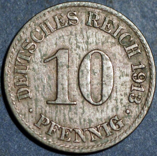 Germany Empire 10 Pfennig 1913 A Wilhelm II KM# 12