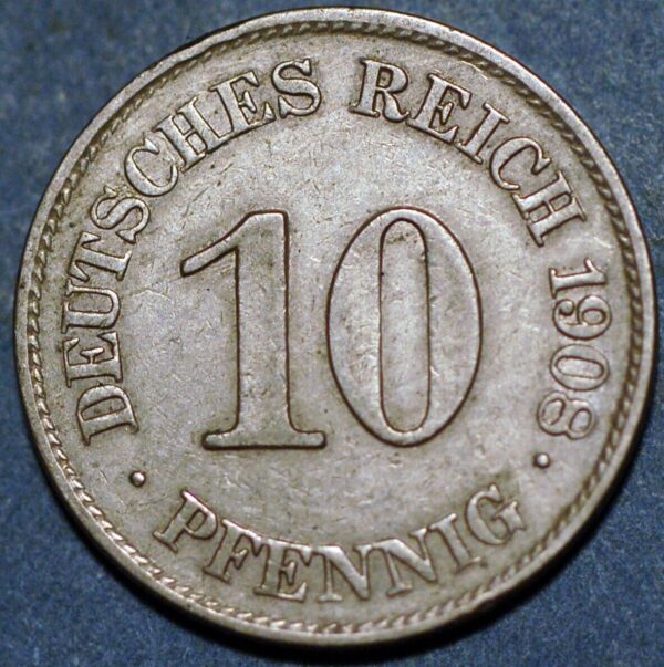 Germany Empire 10 Pfennig 1908 E Wilhelm II KM# 12