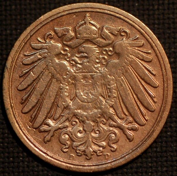 Germany 1 Pfennig 1905 D Wilhelm II KM# 10 - Image 2