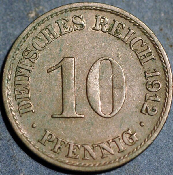 Germany Empire 10 Pfennig 1912 A Wilhelm II KM#12