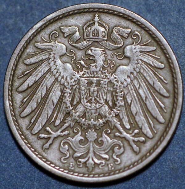 Germany Empire 10 Pfennig 1908 E Wilhelm II KM# 12 - Image 2