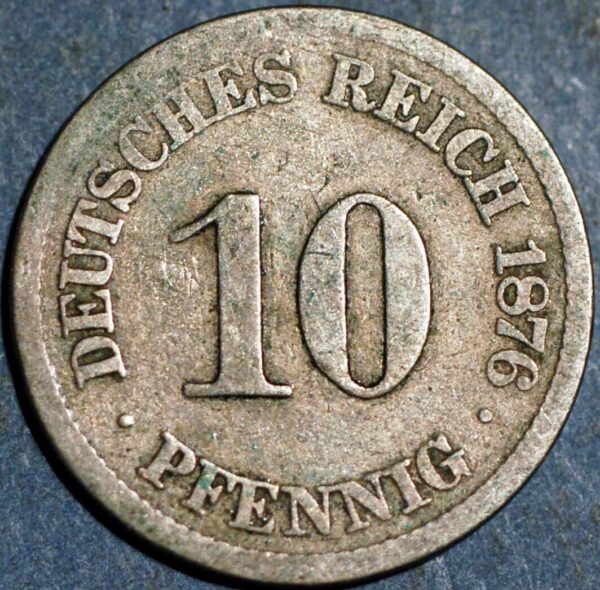 Germany Empire 10 Pfennig 1876 J KM# 4