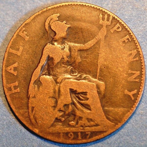 Great Britain 1/2 Penny 1917 George V KM#809 - Image 2