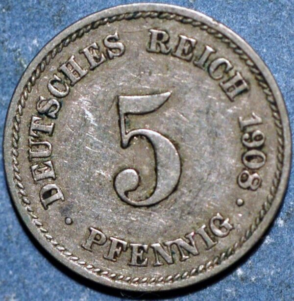 Germany Empire 5 Pfennig 1908 J KM# 11