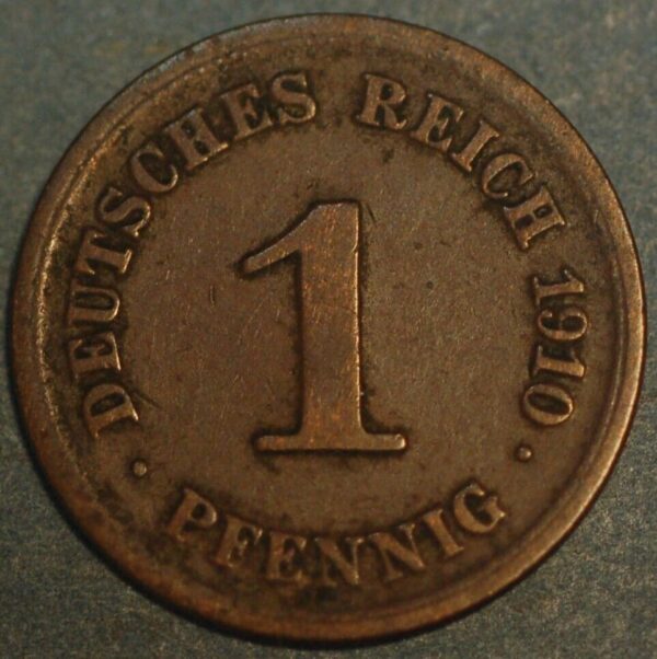 Germany 1 Pfennig 1910 E Wilhelm II KM# 10