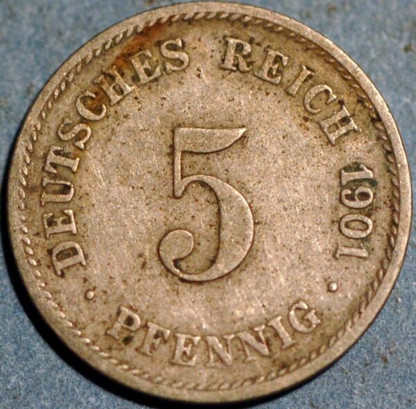 Germany Empire 5 Pfennig 1901 G KM# 11