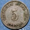 Germany Empire 5 Pfennig 1890 D KM# 11