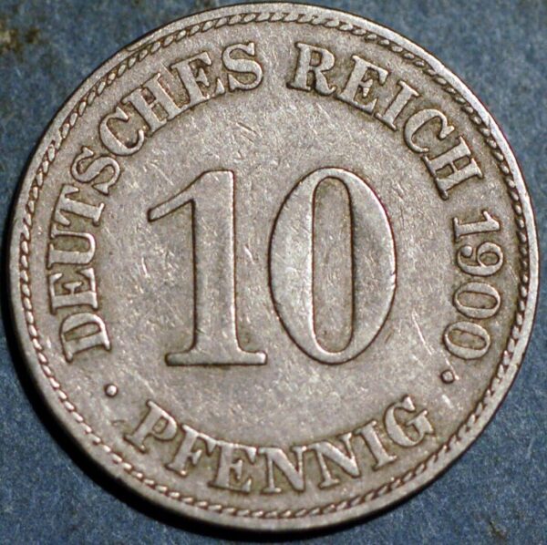 Germany Empire 10 Pfennig 1900 E Wilhelm II KM# 12