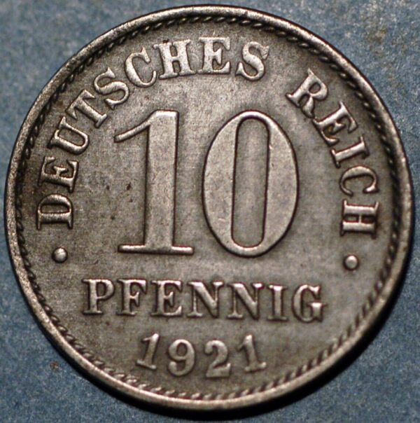 Germany Empire 10 Pfennig 1921 A KM#26