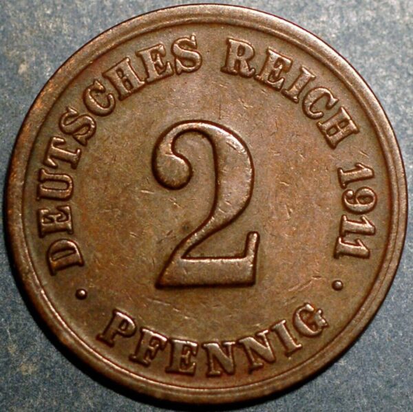 Germany 2 Pfennig 1911 Wilhelm II KM# 16