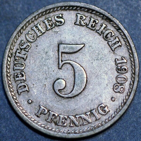 Germany Empire 5 Pfennig 1908 D KM# 11