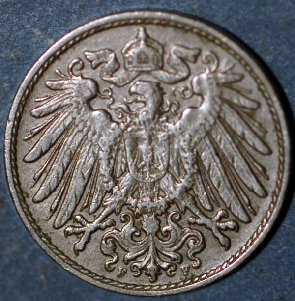 Germany Empire 10 Pfennig 1913 F Wilhelm II KM# 12 - Image 2