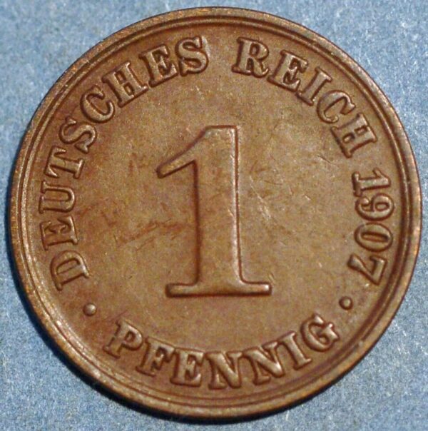 Germany 1 Pfennig 1907 A Wilhelm II KM# 10