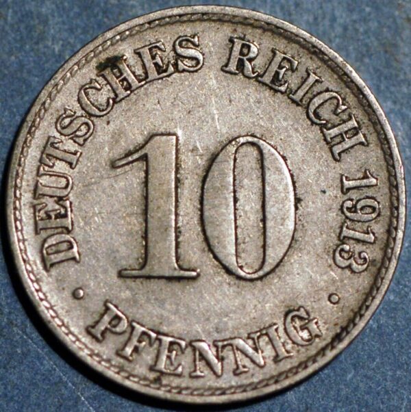 Germany Empire 10 Pfennig 1913 D Wilhelm II KM# 12