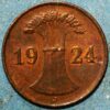 Germany Weimar Republic 1 Reichspfennig 1924 J KM#37 - Image 2