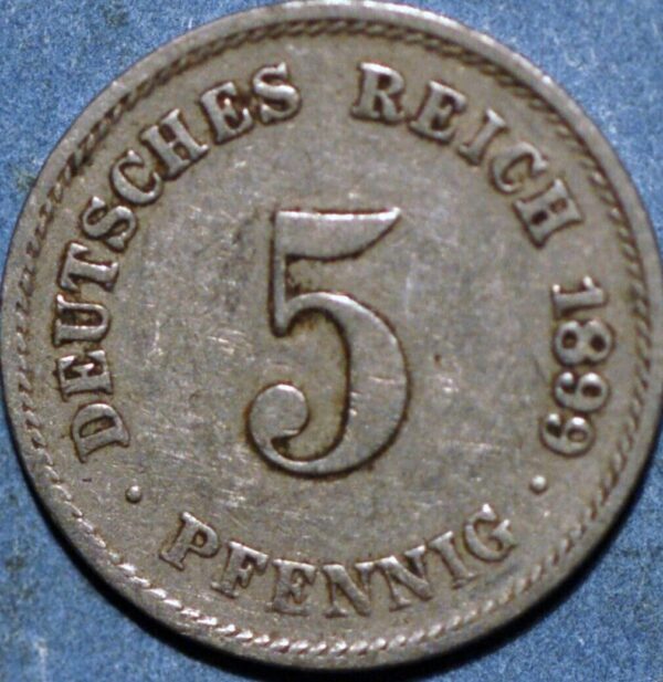 Germany Empire 5 Pfennig 1899 G KM# 11