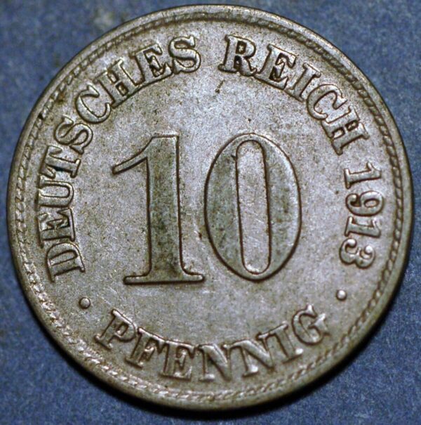 Germany Empire 10 Pfennig 1913 D Wilhelm II KM#12