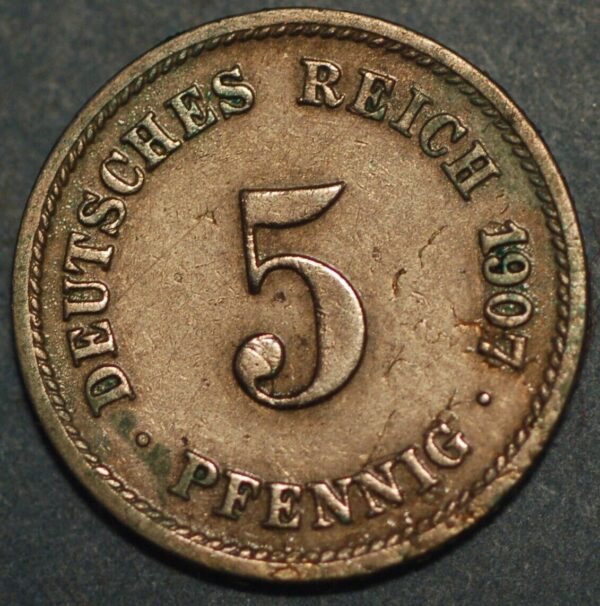 Germany Empire 5 Pfennig 1907 G KM#11