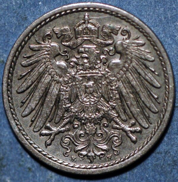 Germany Empire 5 Pfennig 1910 E KM# 11 - Image 2