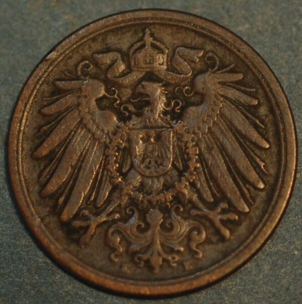 Germany 1 Pfennig 1910 E Wilhelm II KM# 10 - Image 2