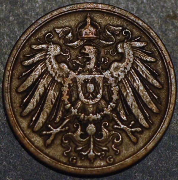 Germany 2 Pfennig 1911 G Wilhelm II KM# 16 - Image 2