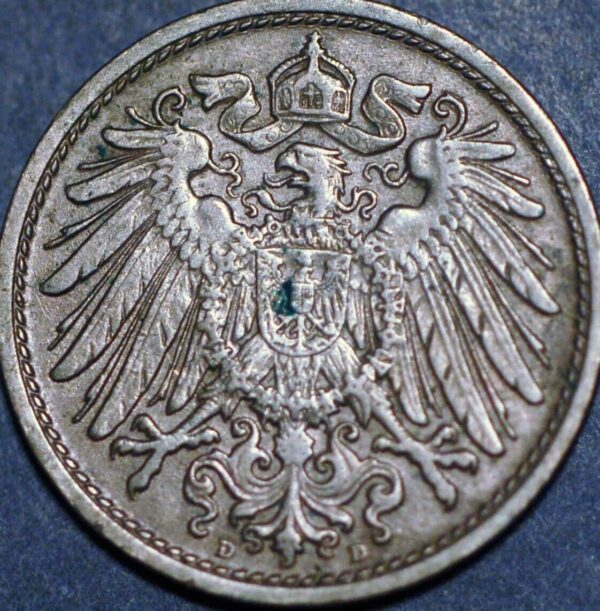 Germany Empire 10 Pfennig 1908 D Wilhelm II KM# 12 - Image 2