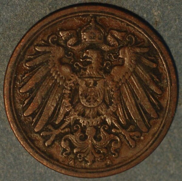 Germany 1 Pfennig 1909 A Wilhelm II KM# 10 - Image 2