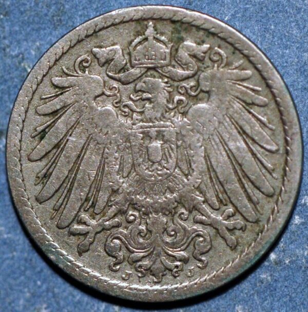 Germany Empire 5 Pfennig 1900 J KM# 11 - Image 2