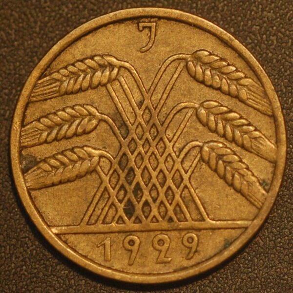 Germany Weimar Republic 10 Reichspfennig 1929 J KM# 40 - Image 2