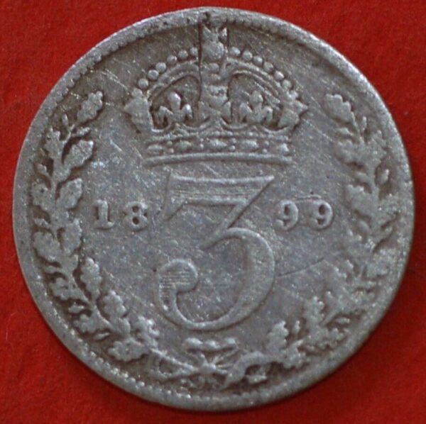 Great Britain 3 Pence 1899 KM# 777 - Image 2