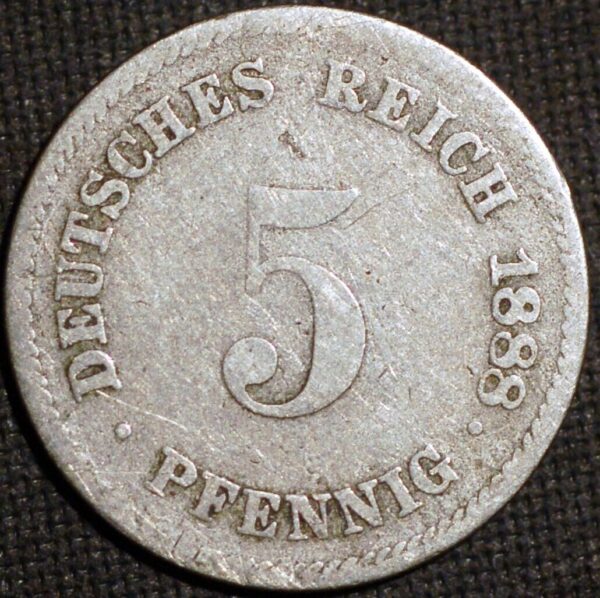 Germany Empire 5 Pfennig 1888 D KM# 3